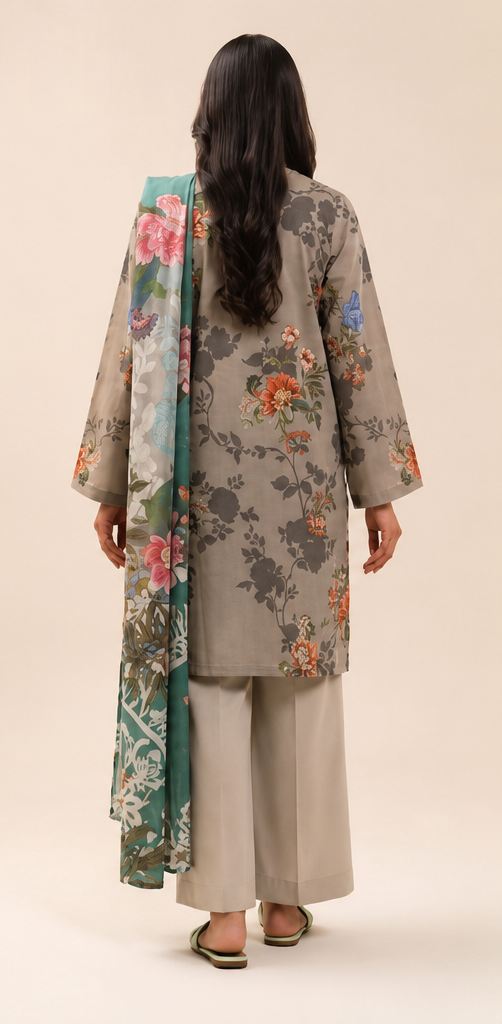 3 Piece Lawn-Printed(Unstitched)