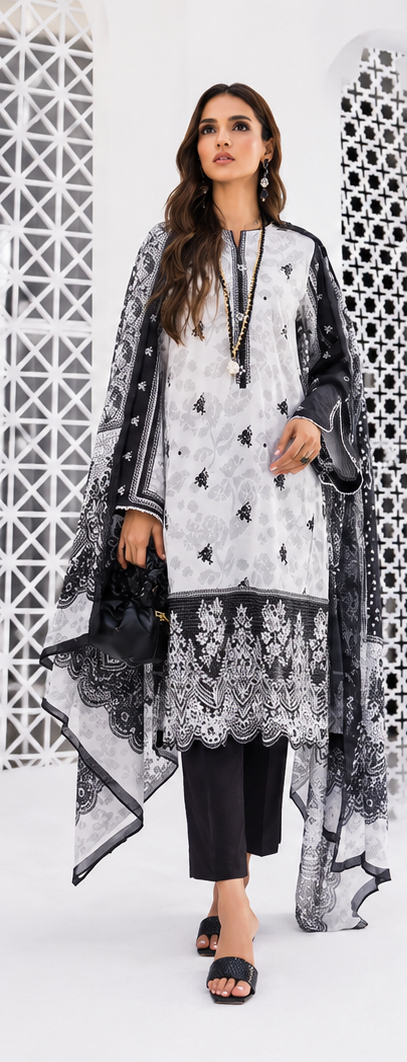 3Piece Unstitched Printed Lawn