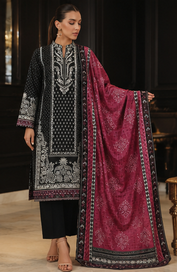 3PCS UNSTITCHED PRINTED LAWN