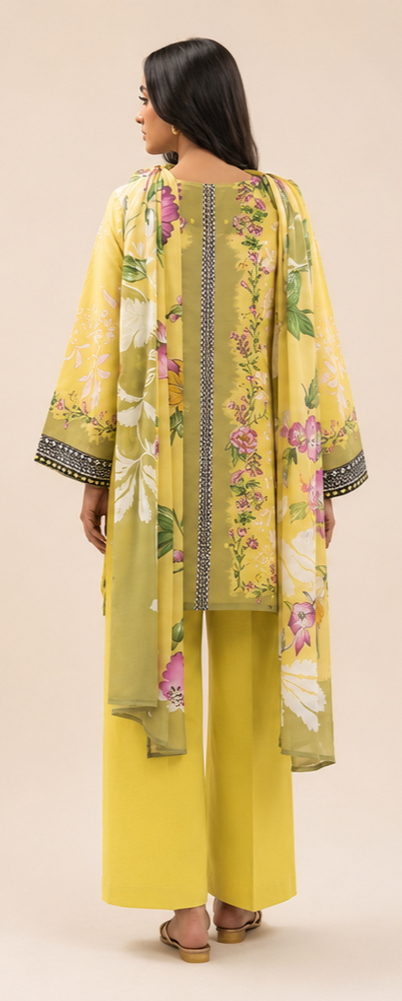 3 Piece Lawn-Printed(Unstitched)