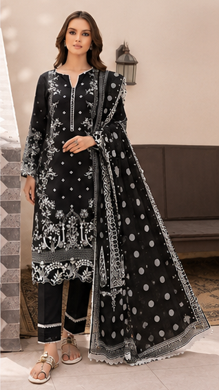3Piece Unstitched Printed Lawn