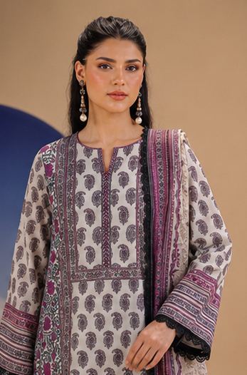 3PCS UNSTITCHED PRINTED LAWN