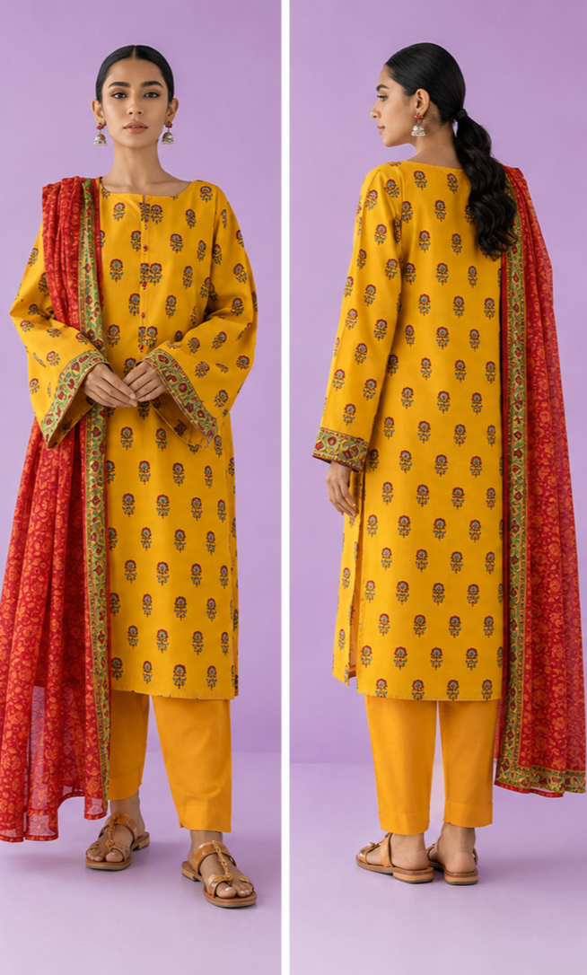 Unstitched | 3 Piece | Printed Lawn