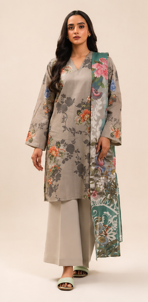 3 Piece Lawn-Printed(Unstitched)