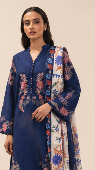 3 Piece Lawn-Printed(Unstitched)