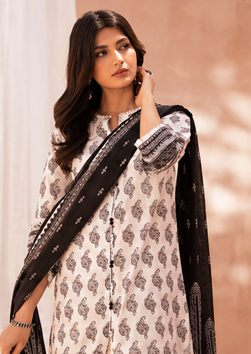 3Piece Unstitched Printed Lawn