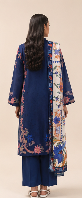 3 Piece Lawn-Printed(Unstitched)