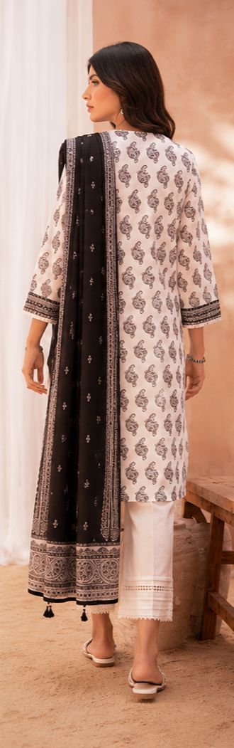 3Piece Unstitched Printed Lawn