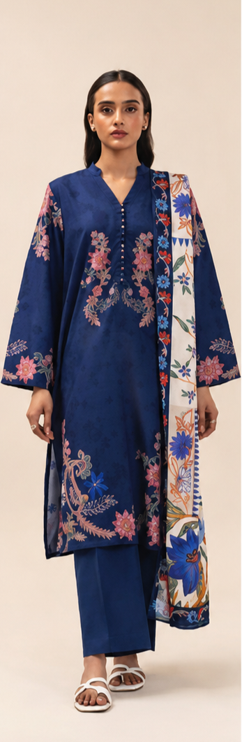 3 Piece Lawn-Printed(Unstitched)
