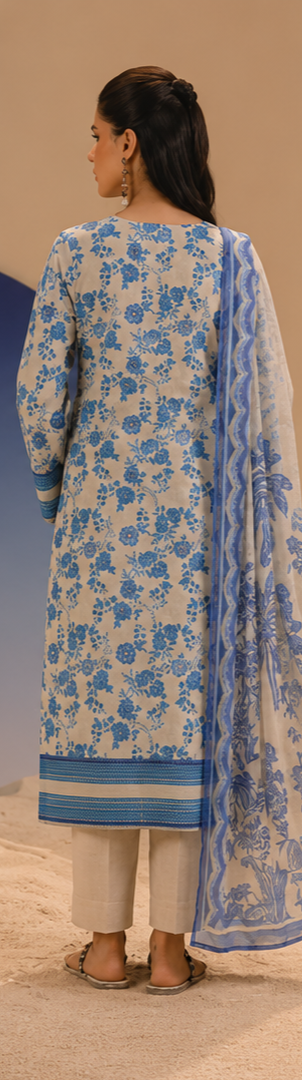 3PCS UNSTITCHED PRINTED LAWN