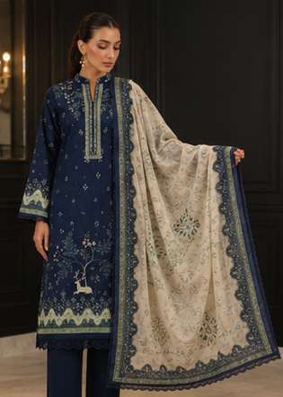 3PCS UNSTITCHED PRINTED LAWN