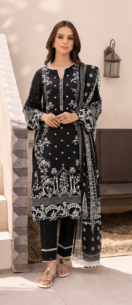 3Piece Unstitched Printed Lawn