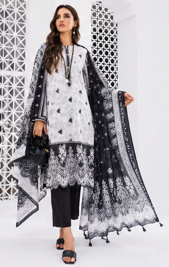 3Piece Unstitched Printed Lawn