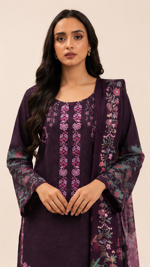 3 Piece Lawn-Printed(Unstitched)