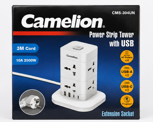 Camelion CMS-304UN Power Strip Tower with USB