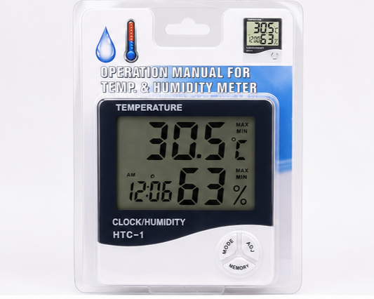 HTC-1 Digital Temperature &amp; Humidity Meter with Clock