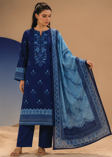 3PCS UNSTITCHED PRINTED LAWN