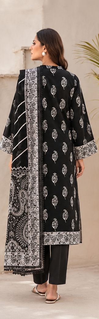 3Piece Unstitched Printed Lawn