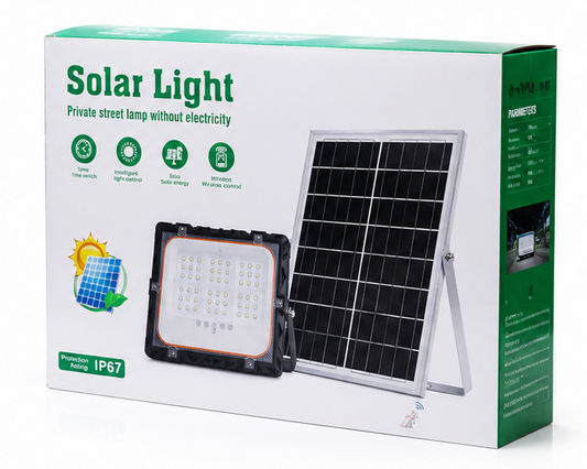 Solar LED Flood Light with Solar Panel – IP67 Waterproof