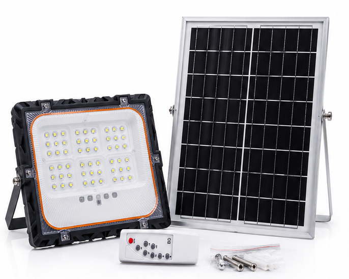 Solar LED Flood Light with Solar Panel – IP67 Waterproof