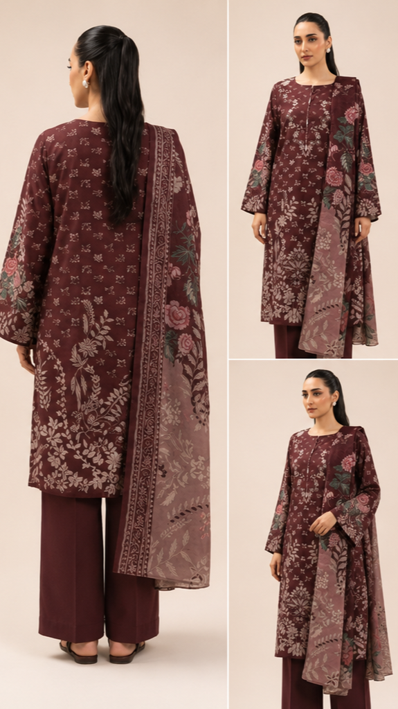 3 Piece Lawn-Printed(Unstitched)