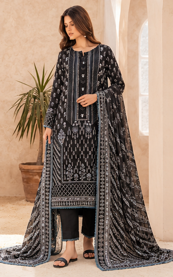 3Piece Unstitched Printed Lawn