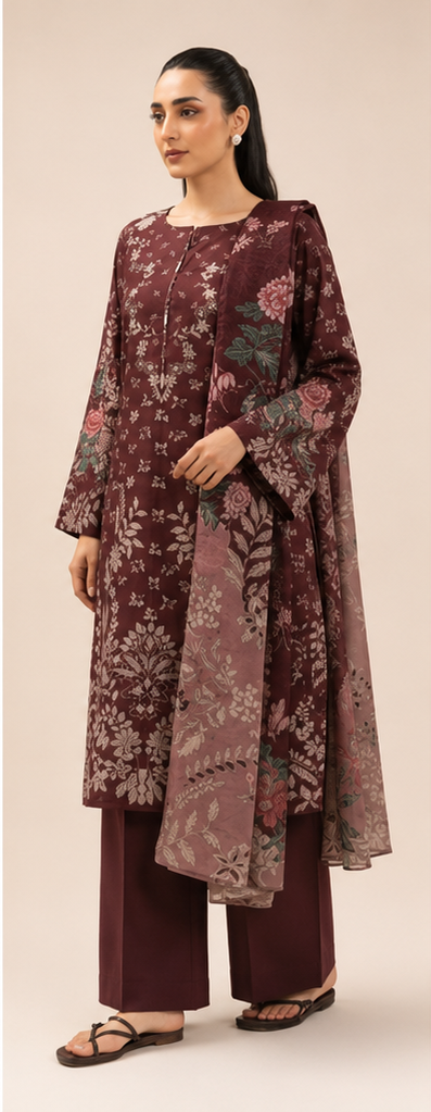3 Piece Lawn-Printed(Unstitched)