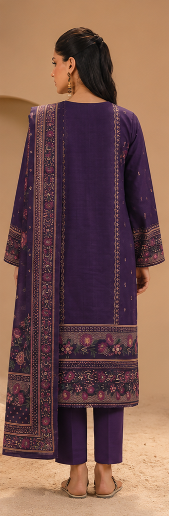3PCS UNSTITCHED PRINTED LAWN