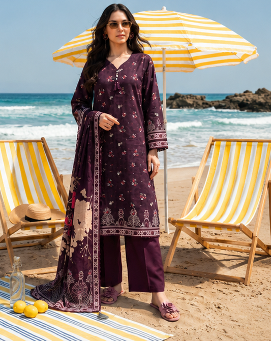 3Pcs Premium Lawn Unstitched