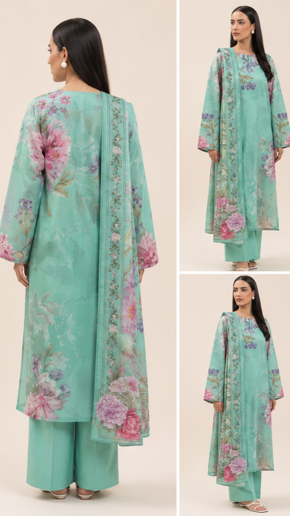 3 Piece Lawn-Printed(Unstitched)