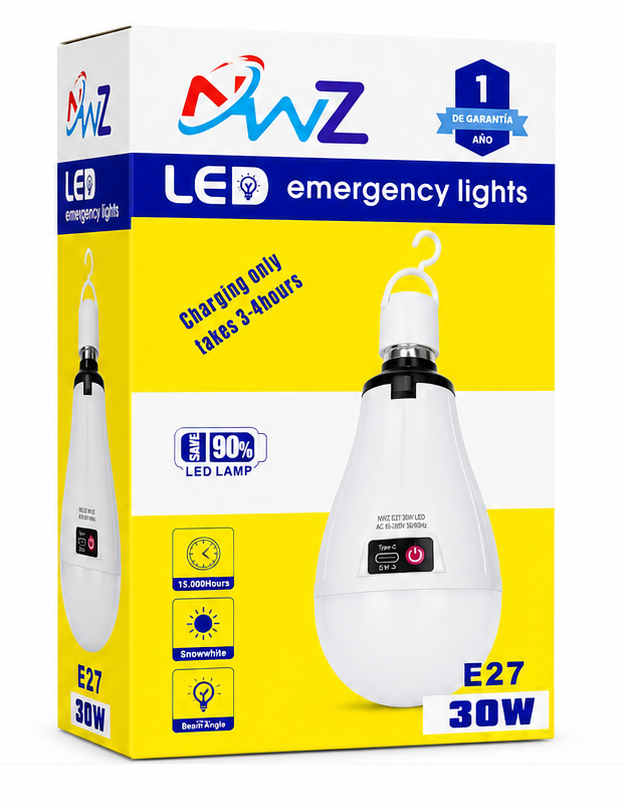 LED Emergency Light – Rechargeable E27 Bulb