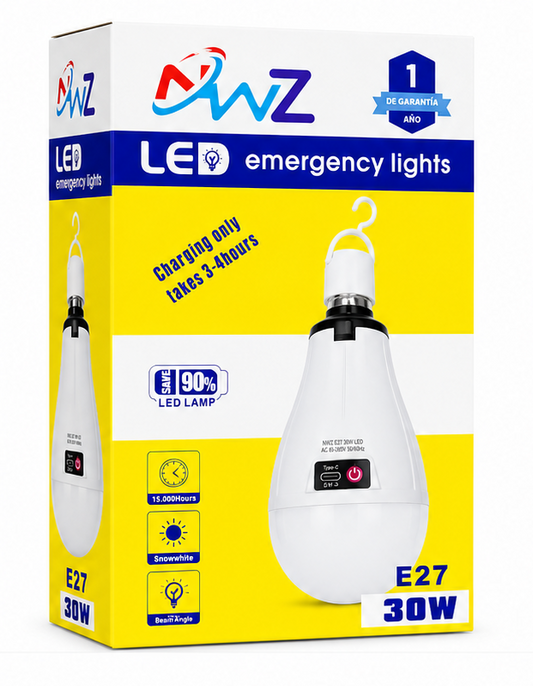 LED Emergency Light – Rechargeable E27 Bulb