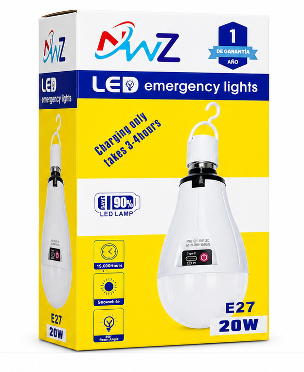 LED Emergency Light – Rechargeable E27 Bulb