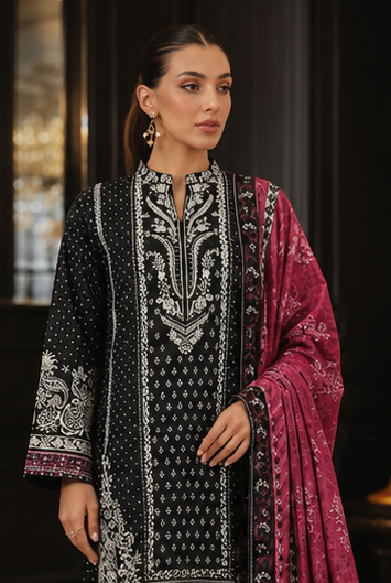 3PCS UNSTITCHED PRINTED LAWN