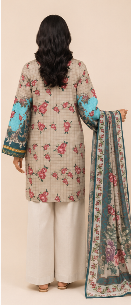 3 Piece Lawn-Printed(Unstitched)