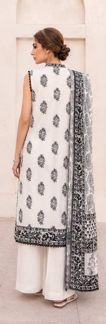 3Piece Unstitched Printed Lawn