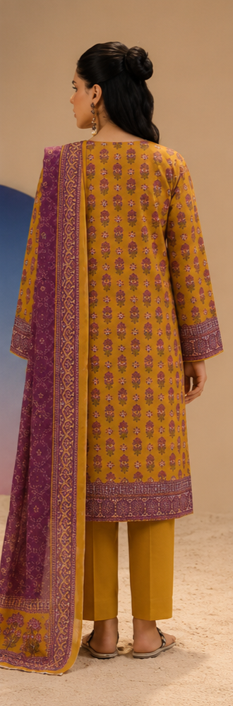 3PCS UNSTITCHED PRINTED LAWN