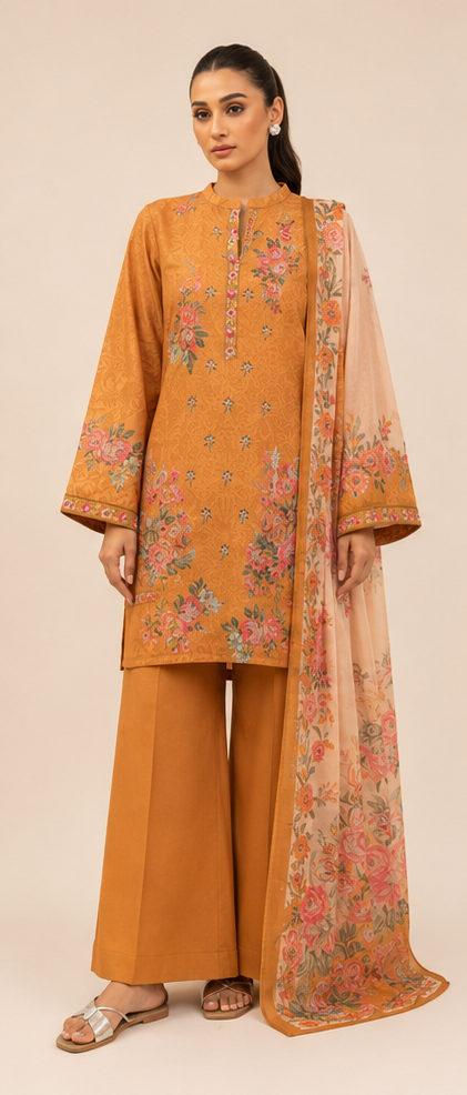3 Piece Lawn-Printed(Unstitched)