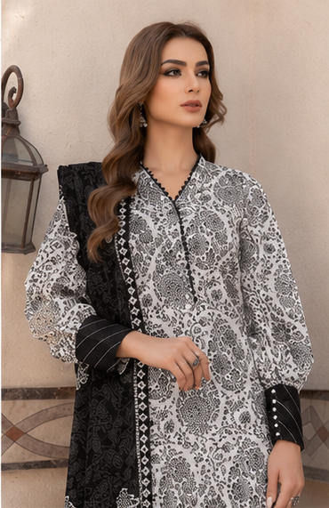 3Piece Unstitched Printed Lawn