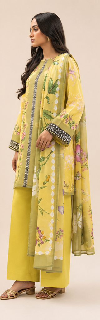 3 Piece Lawn-Printed(Unstitched)
