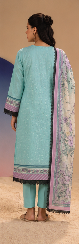 3PCS UNSTITCHED PRINTED LAWN