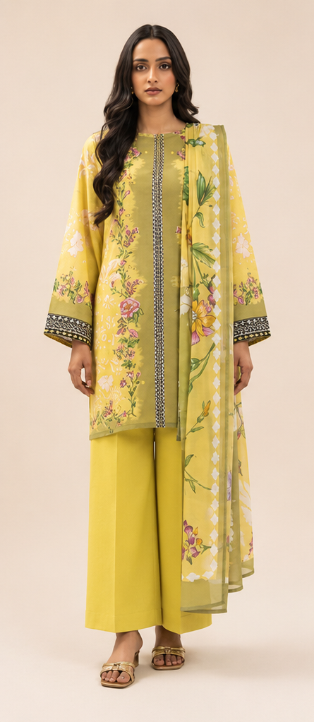 3 Piece Lawn-Printed(Unstitched)