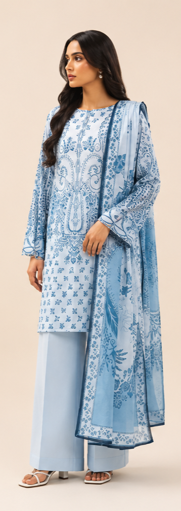 3 Piece Lawn-Printed(Unstitched)