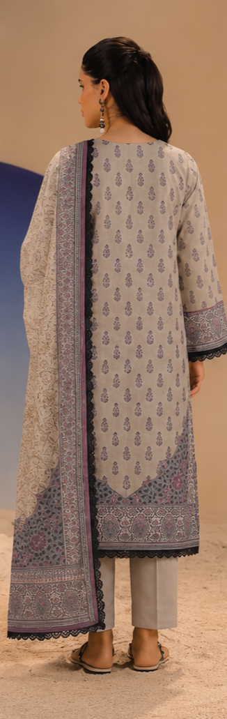 3PCS UNSTITCHED PRINTED LAWN