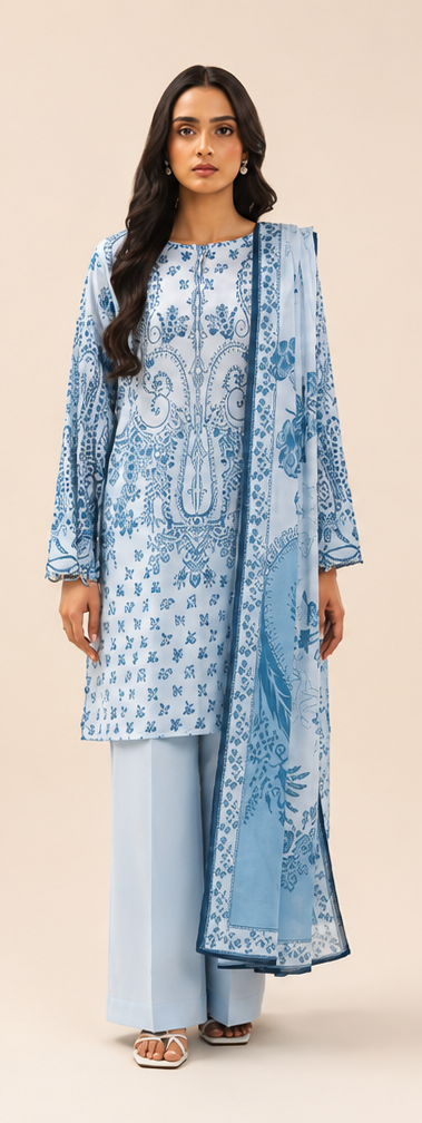 3 Piece Lawn-Printed(Unstitched)
