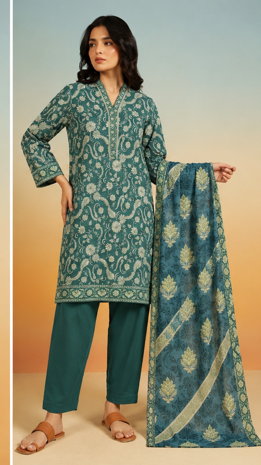 3 Piece Lawn-Printed(Unstitched)