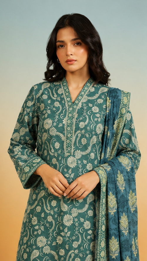 3 Piece Lawn-Printed(Unstitched)