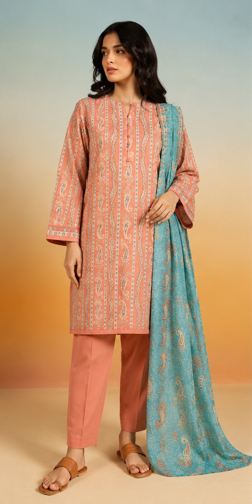 3 Piece Lawn-Printed(Unstitched)