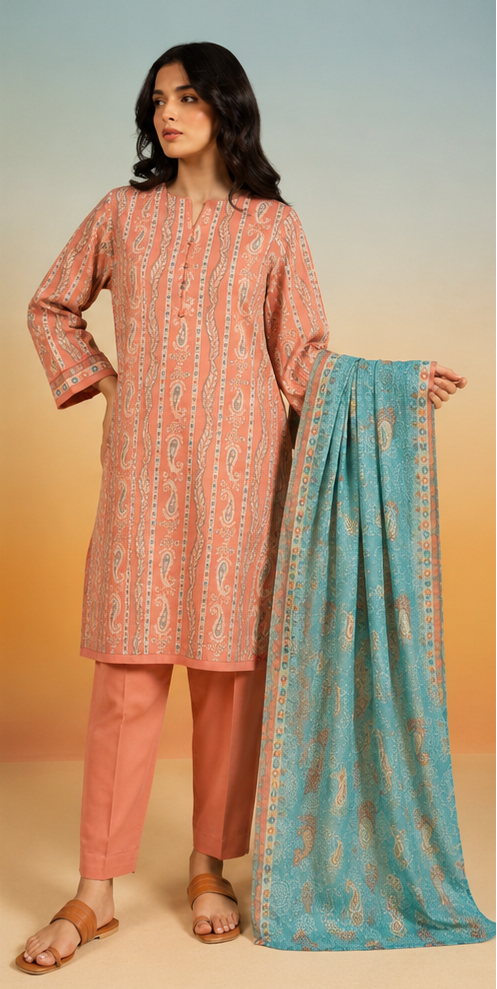 3 Piece Lawn-Printed(Unstitched)