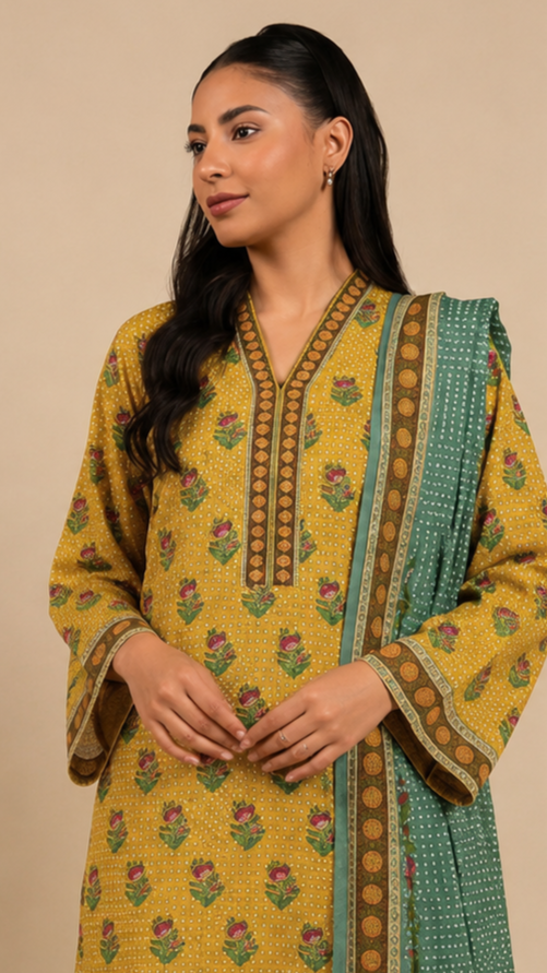 3 Piece Lawn-Printed(Unstitched)